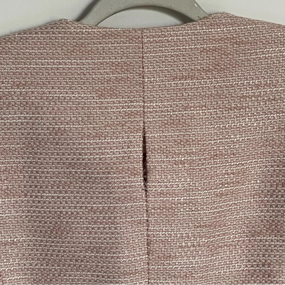 New! Karl Lagerfeld Paris Tweed Fringe Jacket pink nwt 29610 - Picture 11 of 16
